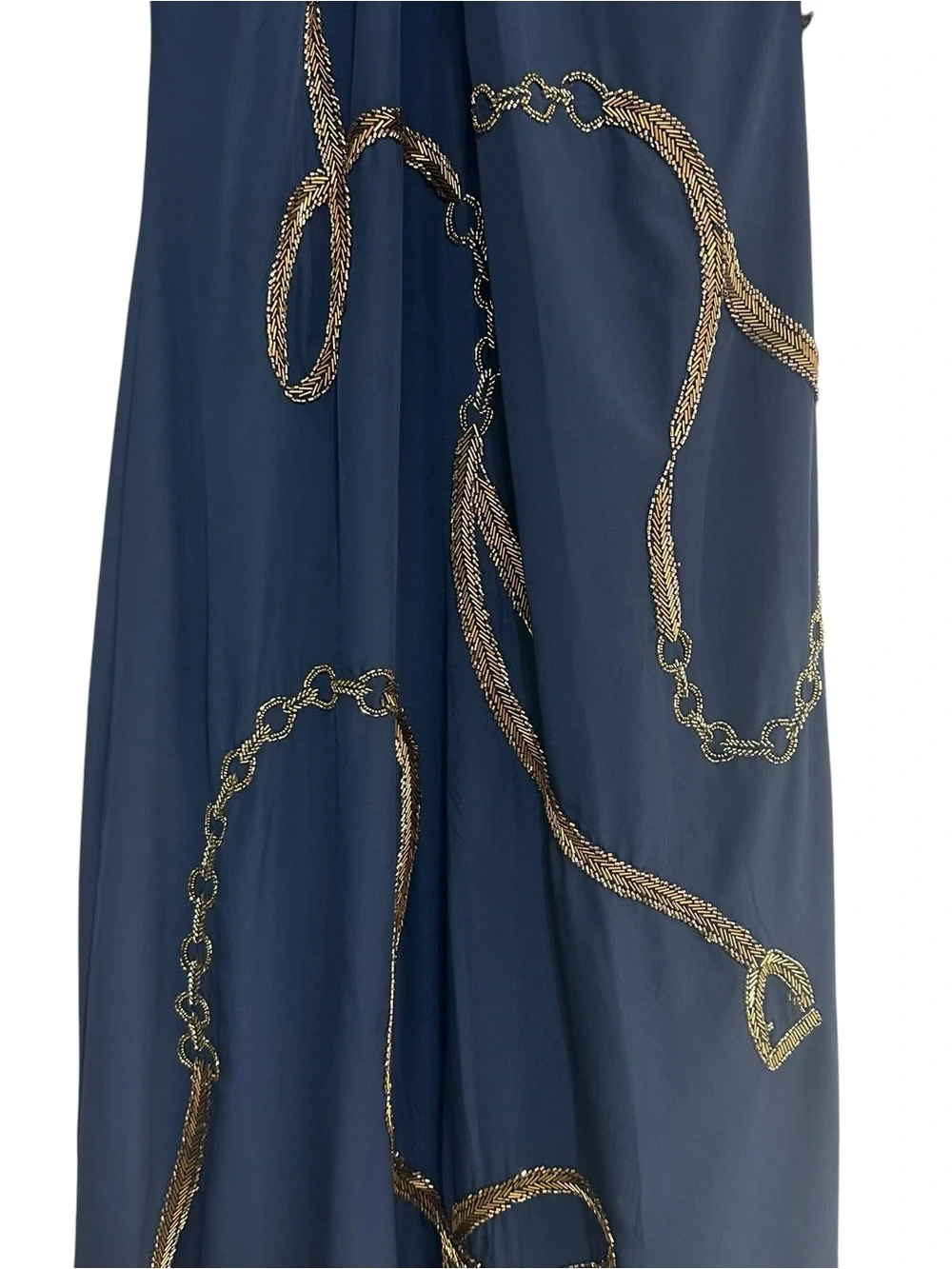 Lauren Ralph Lauren Embellished Sequin Halter Dress, Size 14 Navy Blue - Picture 8 of 12